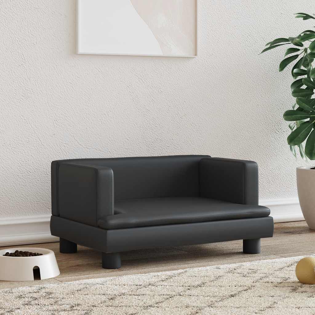 Pelíšek pro psy černý 60 x 40 x 30 cm umělá kůže