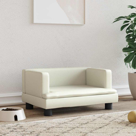 Pelíšek pro psy krémový 60 x 40 x 30 cm umělá kůže