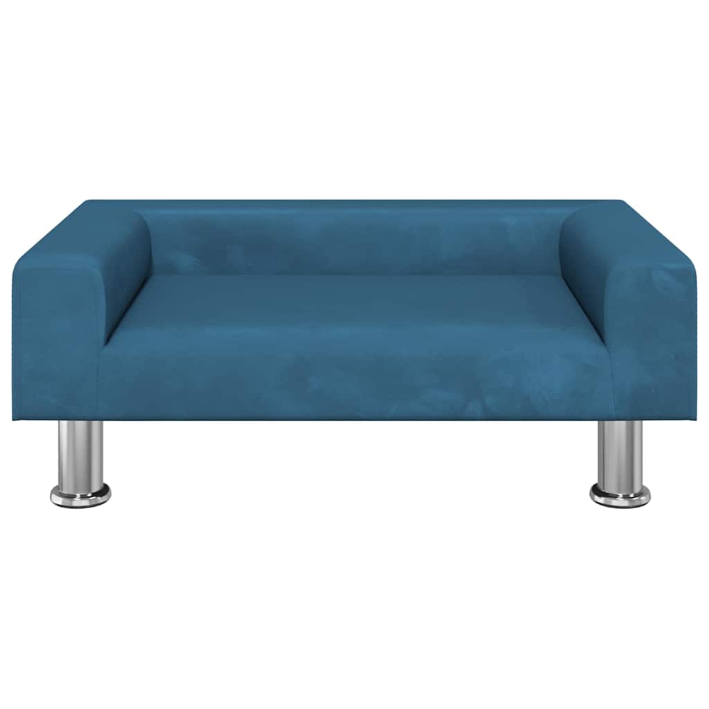 Pelíšek pro psy modrý 70 x 45 x 26,5 cm samet