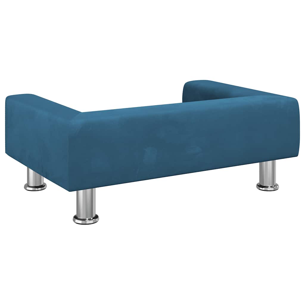Pelíšek pro psy modrý 70 x 45 x 26,5 cm samet