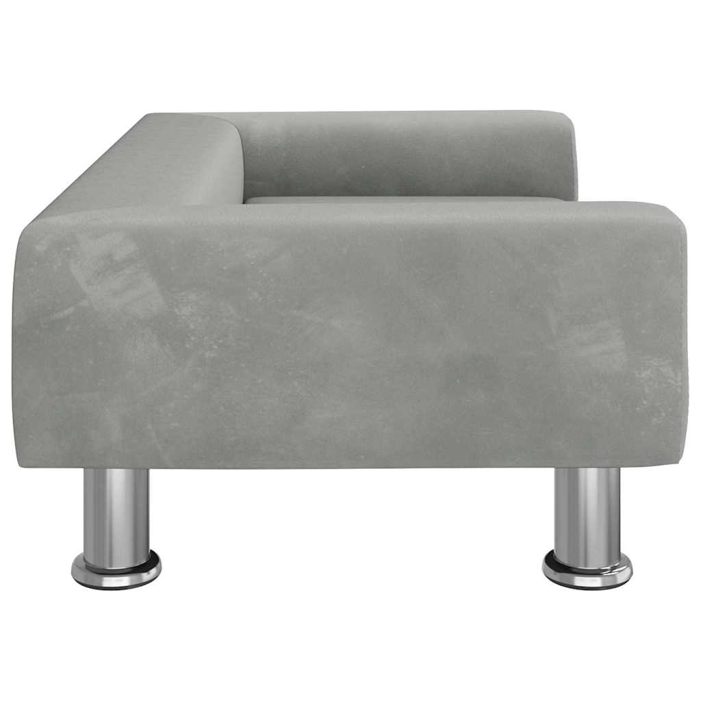 Pelíšek pro psy světle šedý 70 x 45 x 26,5 cm samet