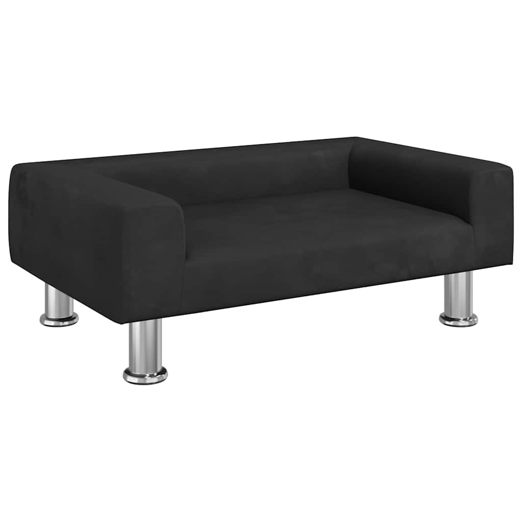 Pelíšek pro psy černý 70 x 45 x 26,5 cm samet