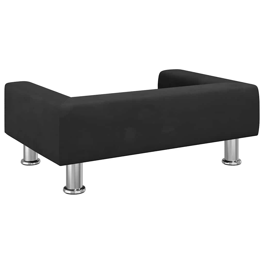 Pelíšek pro psy černý 70 x 45 x 26,5 cm samet