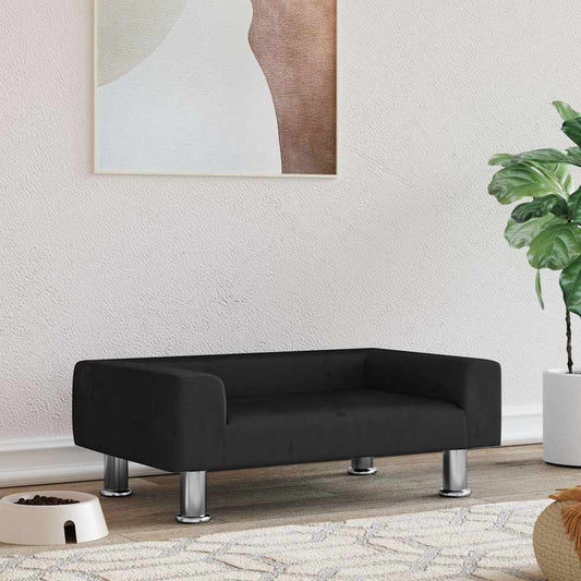 Pelíšek pro psy černý 70 x 45 x 26,5 cm samet