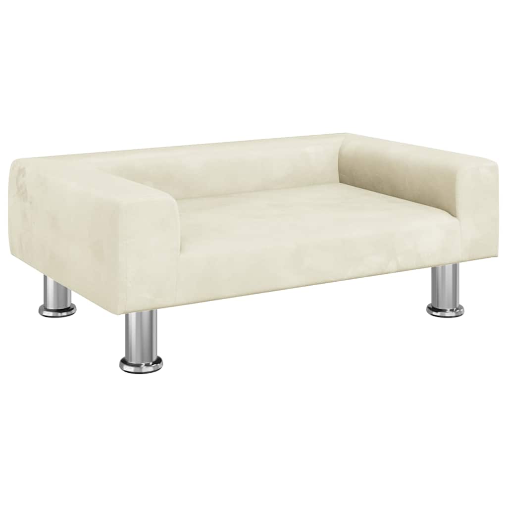 Pelíšek pro psy krémový 70 x 45 x 26,5 cm samet