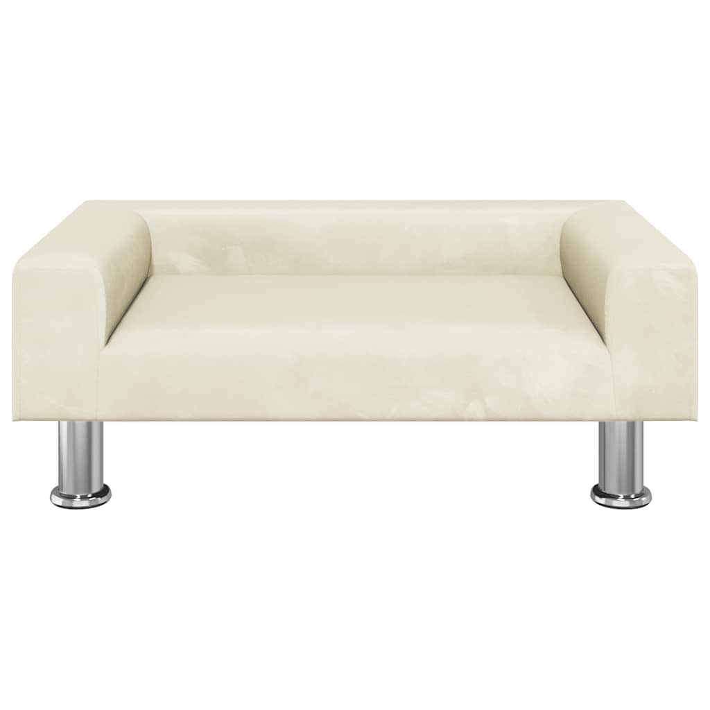 Pelíšek pro psy krémový 70 x 45 x 26,5 cm samet