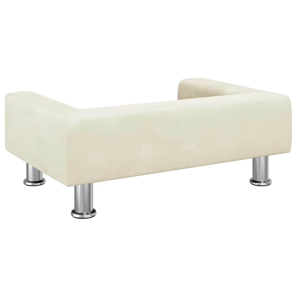 Pelíšek pro psy krémový 70 x 45 x 26,5 cm samet