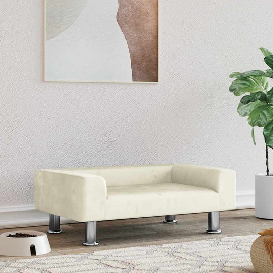 Pelíšek pro psy krémový 70 x 45 x 26,5 cm samet