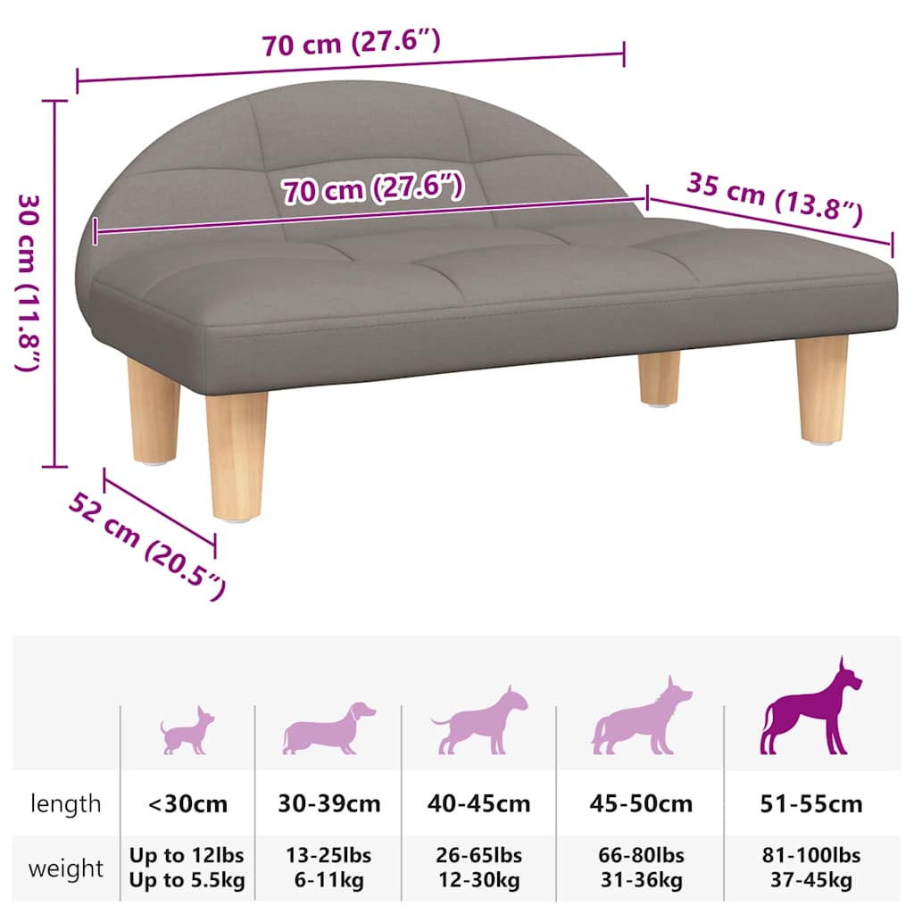 Pelíšek pro psy taupe 70 x 52 x 30 cm textil