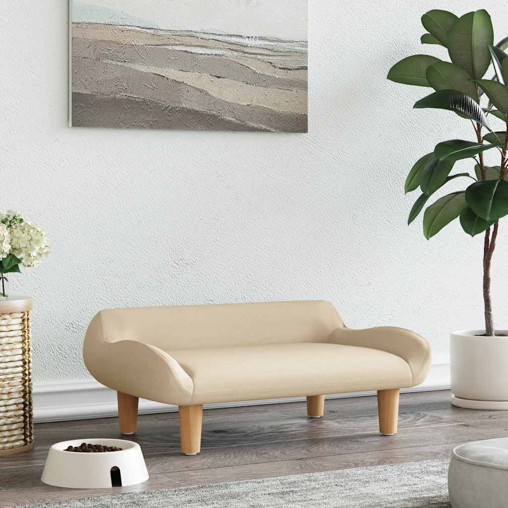 Pelíšek pro psy krémový 70 x 40 x 24 cm textil