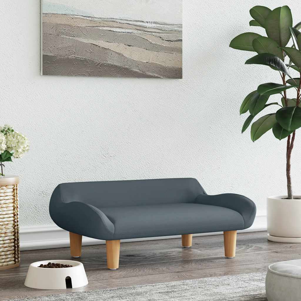 Pelíšek pro psy tmavě šedý 70 x 40 x 24 cm textil