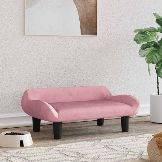 Pelíšek pro psy růžový 70 x 40 x 24 cm samet
