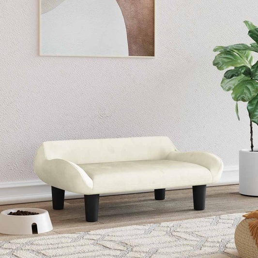 Pelíšek pro psy krémový 70 x 40 x 24 cm samet