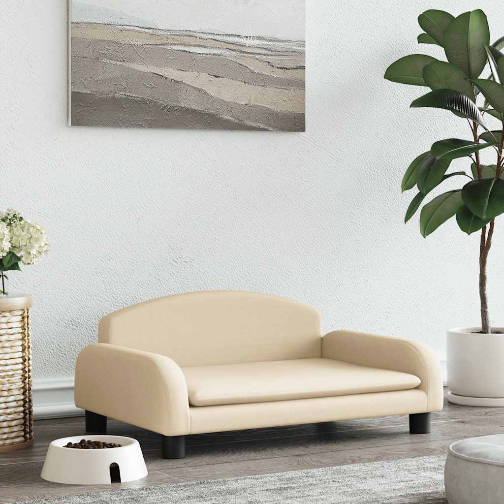 Pelíšek pro psy krémový 70 x 45 x 30 cm textil