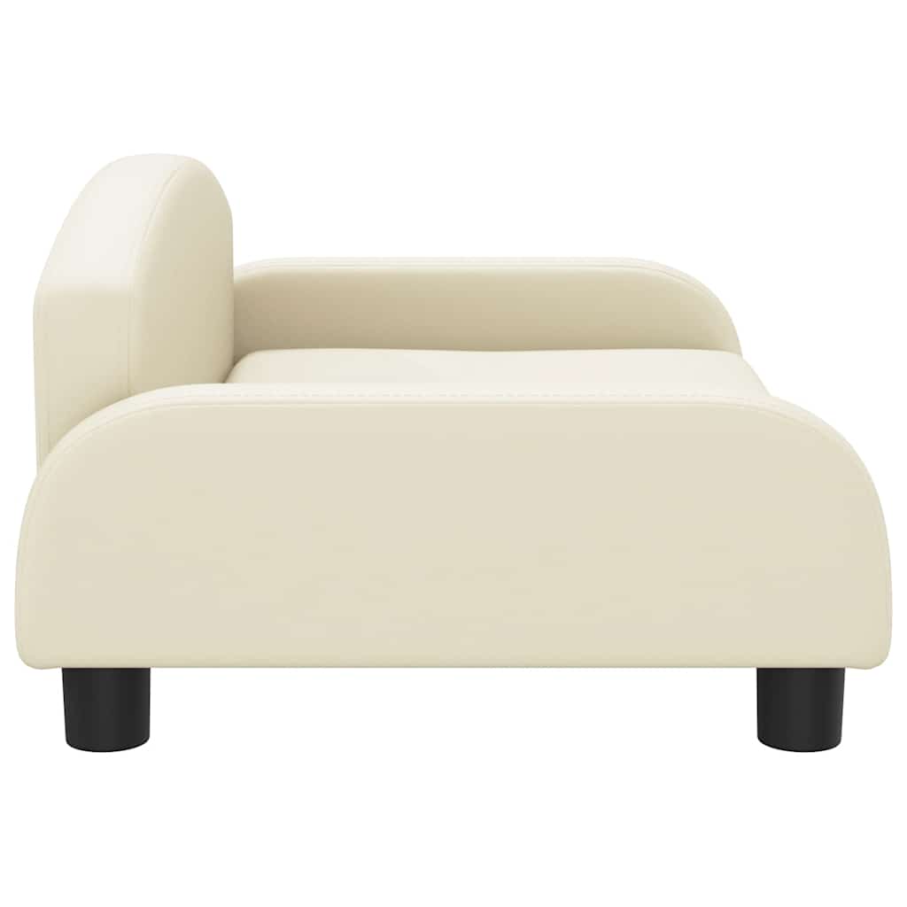 Pelíšek pro psy krémový 70 x 45 x 30 cm umělá kůže
