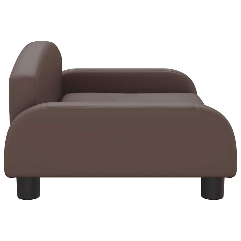 Pelíšek pro psy hnědý 70 x 45 x 30 cm umělá kůže