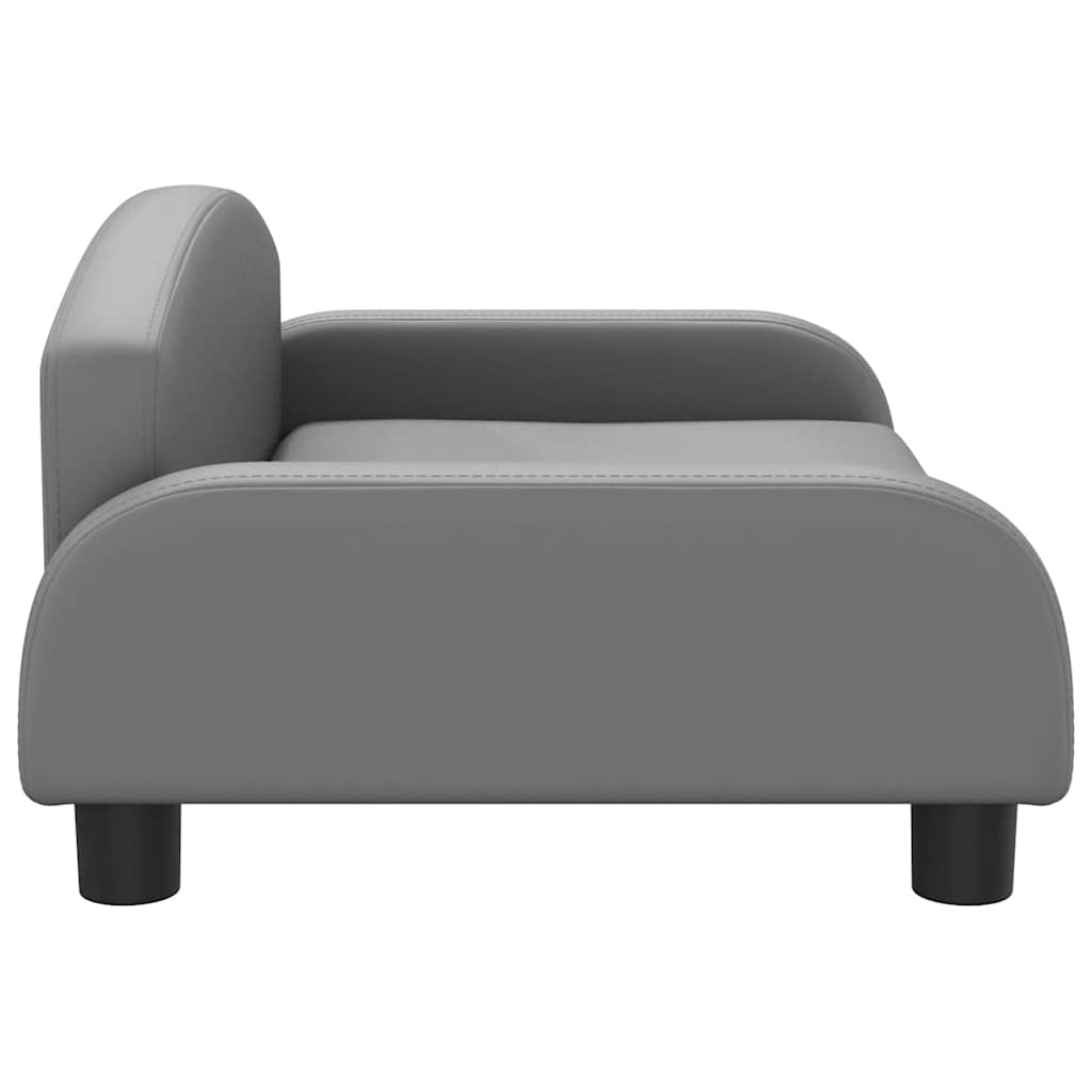 Pelíšek pro psy šedý 70 x 45 x 30 cm umělá kůže