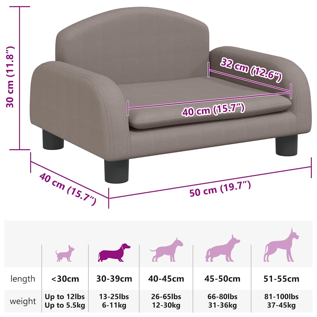 Pelíšek pro psy taupe 50 x 40 x 30 cm textil