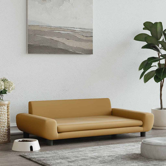 Pelíšek pro psy hnědý 100 x 54 x 33 cm samet