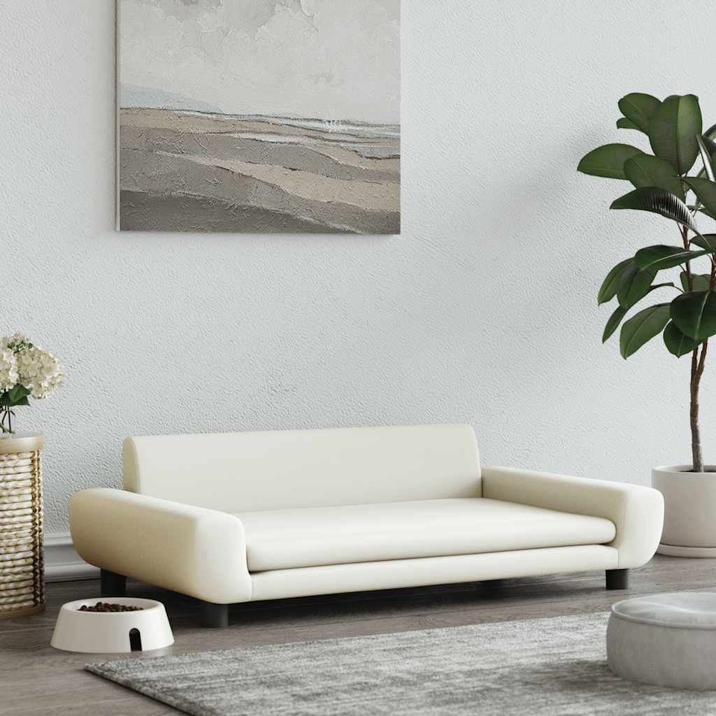 Pelíšek pro psy krémový 100 x 54 x 33 cm samet