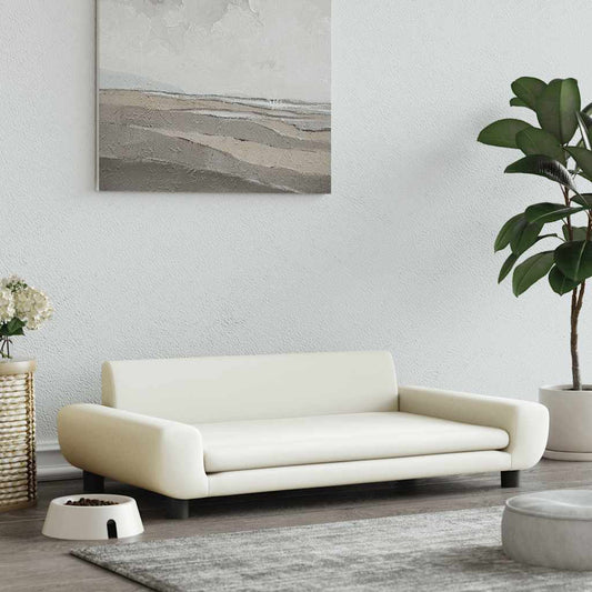 Pelíšek pro psy krémový 100 x 54 x 33 cm samet