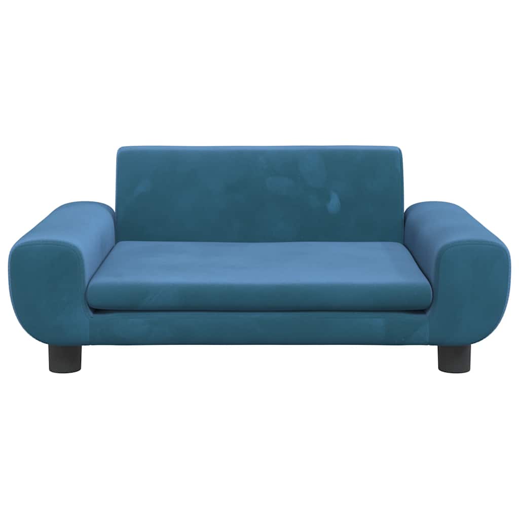 Pelíšek pro psy modrý 70 x 45 x 33 cm samet