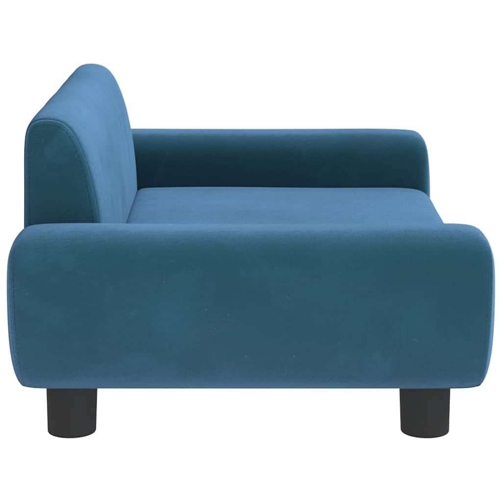 Pelíšek pro psy modrý 70 x 45 x 33 cm samet