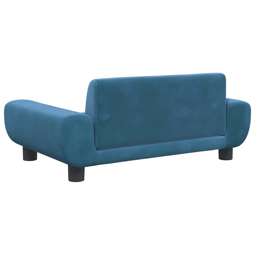Pelíšek pro psy modrý 70 x 45 x 33 cm samet