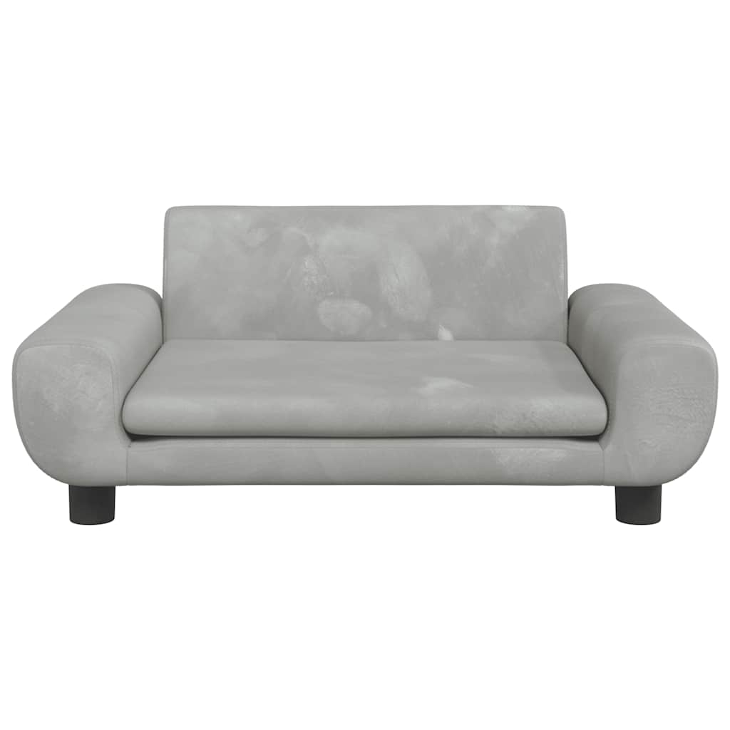 Pelíšek pro psy světle šedý 70 x 45 x 33 cm samet