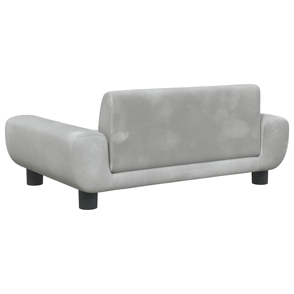 Pelíšek pro psy světle šedý 70 x 45 x 33 cm samet