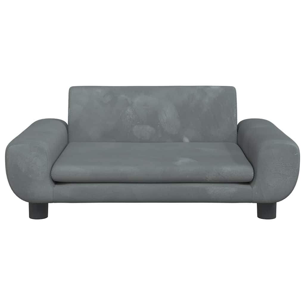Pelíšek pro psy tmavě šedý 70 x 45 x 33 cm samet
