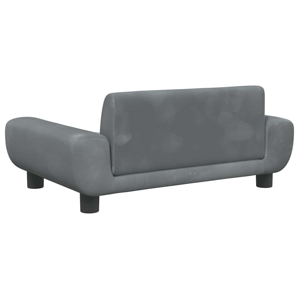 Pelíšek pro psy tmavě šedý 70 x 45 x 33 cm samet