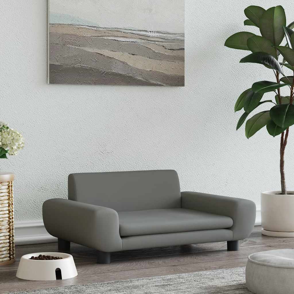 Pelíšek pro psy tmavě šedý 70 x 45 x 33 cm samet