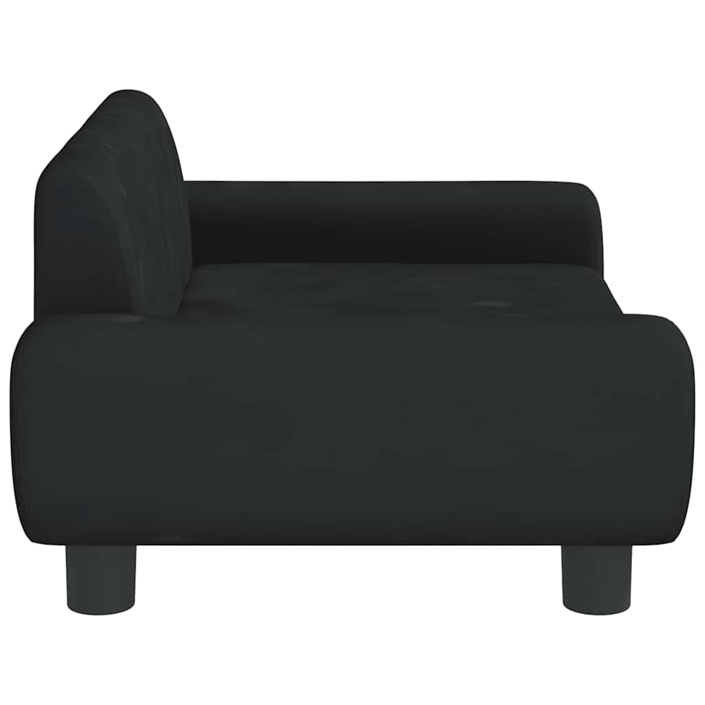 Pelíšek pro psy černý 70 x 45 x 33 cm samet