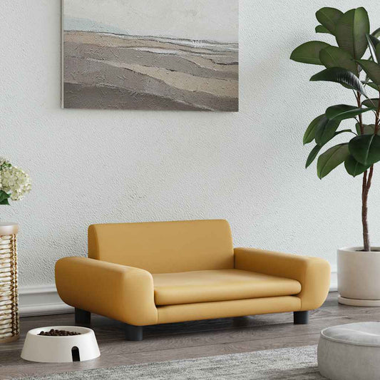 Pelíšek pro psy hnědý 70 x 45 x 33 cm samet