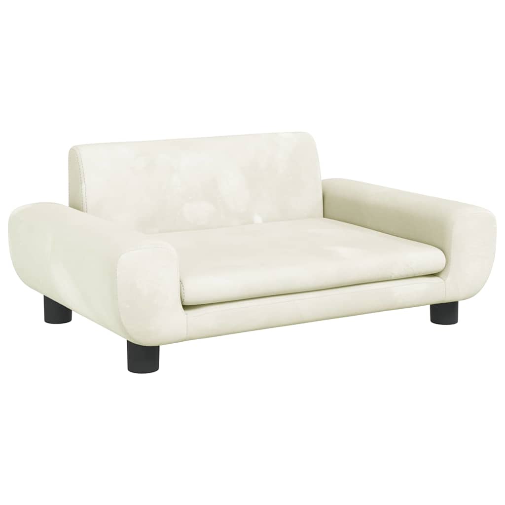 Pelíšek pro psy krémový 70 x 45 x 33 cm samet