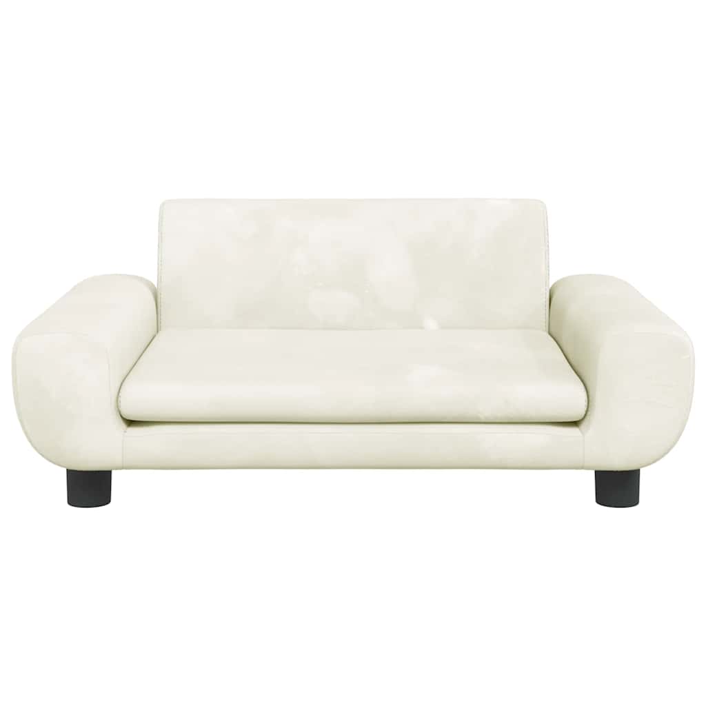 Pelíšek pro psy krémový 70 x 45 x 33 cm samet