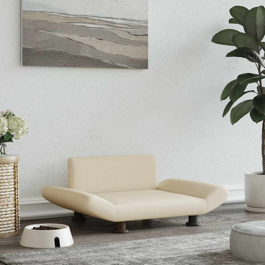 Pelíšek pro psy krémový 70 x 45 x 28 cm textil