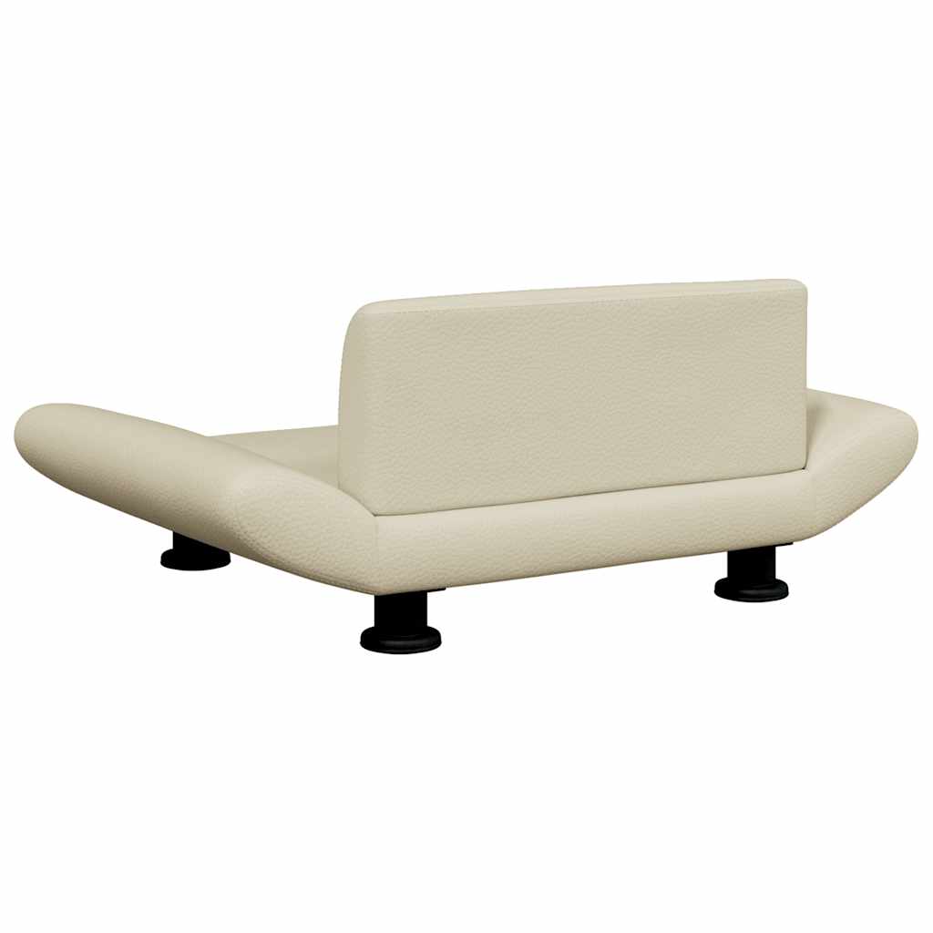 Pelíšek pro psy krémový 70 x 45 x 28 cm umělá kůže