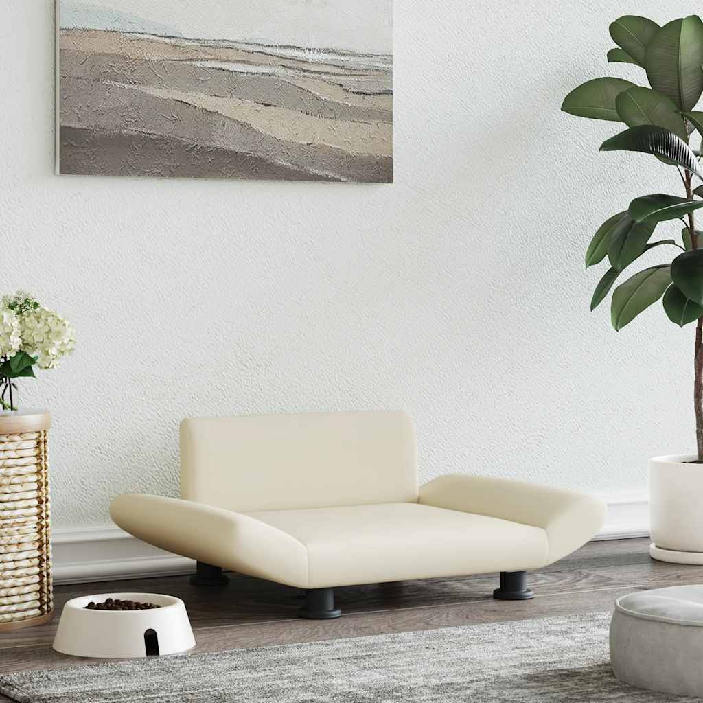 Pelíšek pro psy krémový 70 x 45 x 28 cm umělá kůže