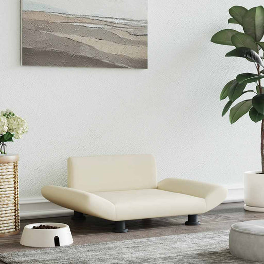Pelíšek pro psy krémový 70 x 45 x 28 cm umělá kůže