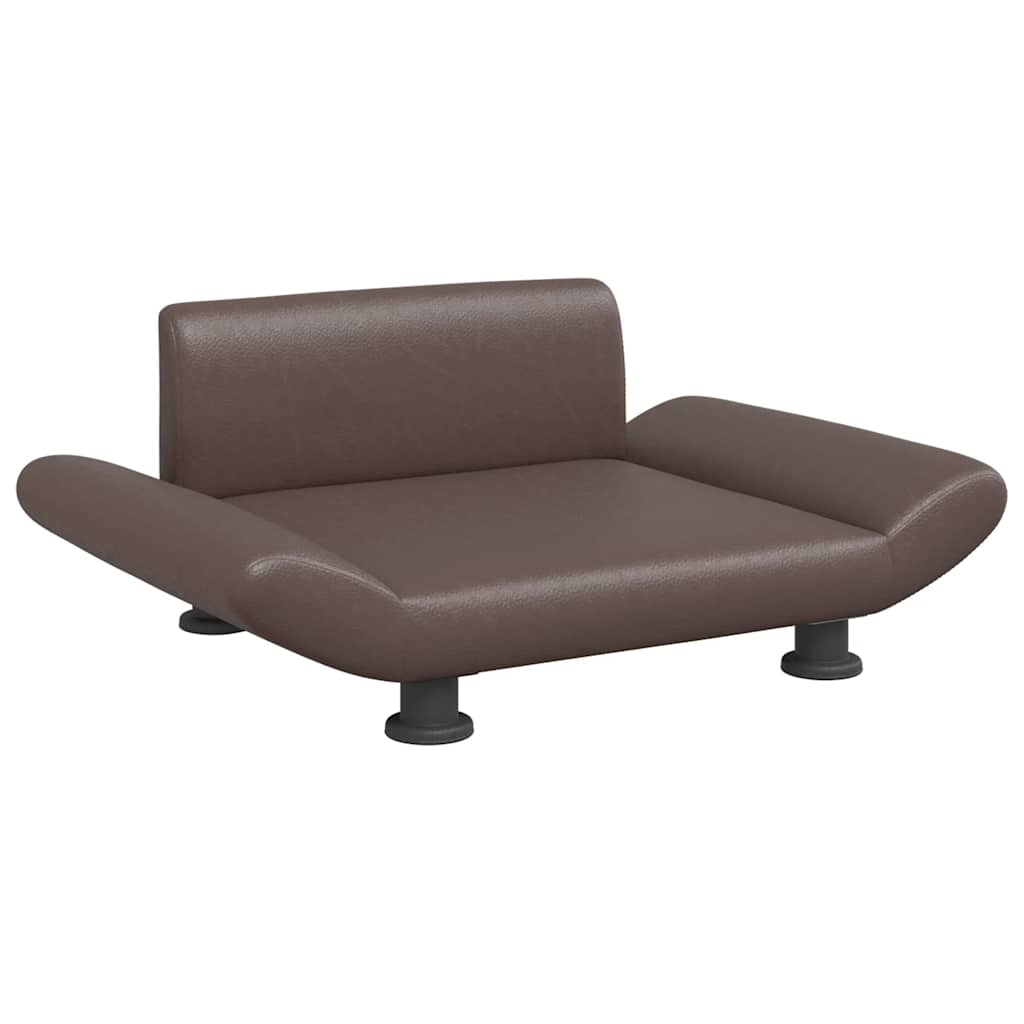 Pelíšek pro psy hnědý 70 x 45 x 28 cm umělá kůže