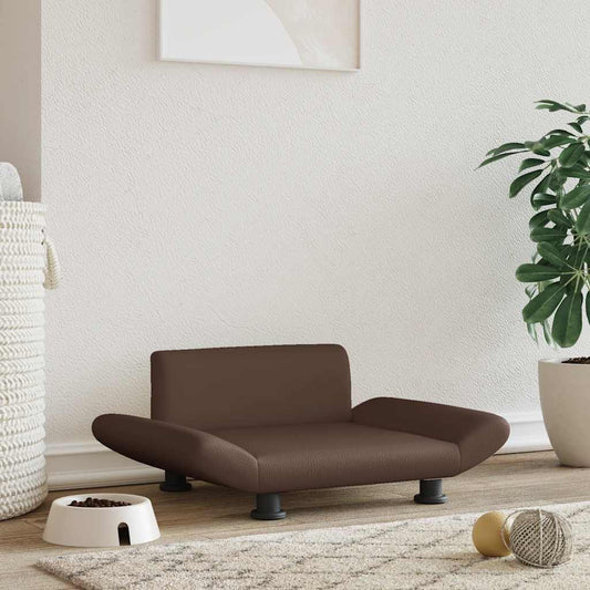 Pelíšek pro psy hnědý 70 x 45 x 28 cm umělá kůže