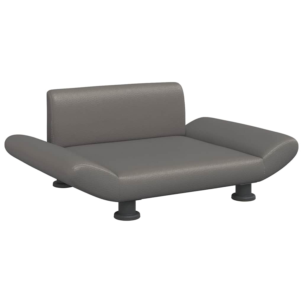 Pelíšek pro psy šedý 70 x 45 x 28 cm umělá kůže