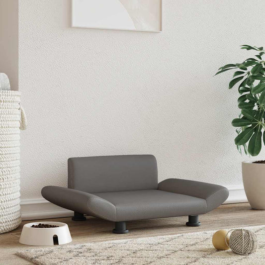 Pelíšek pro psy šedý 70 x 45 x 28 cm umělá kůže