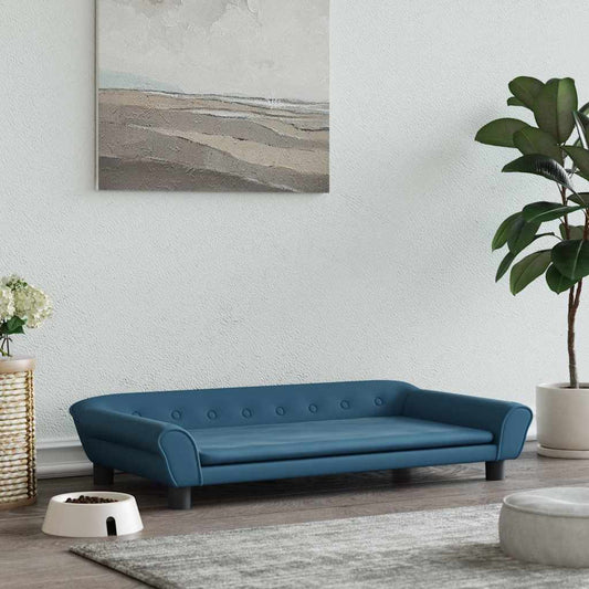 Pelíšek pro psy modrý 100 x 50 x 21 cm samet