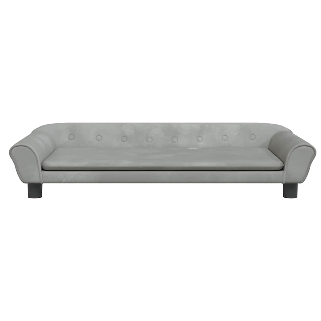 Pelíšek pro psy světle šedý 100 x 50 x 21 cm samet