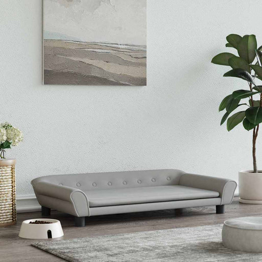 Pelíšek pro psy světle šedý 100 x 50 x 21 cm samet