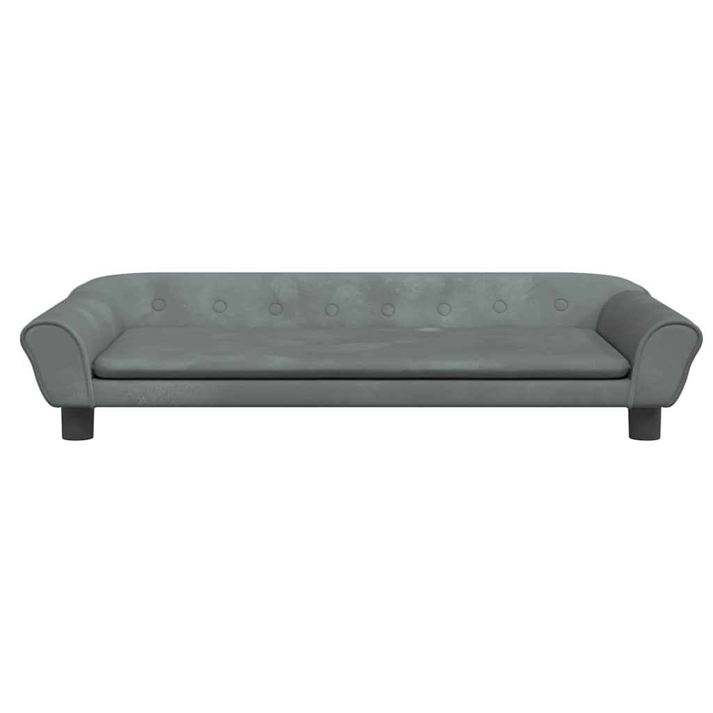 Pelíšek pro psy tmavě šedý 100 x 50 x 21 cm samet