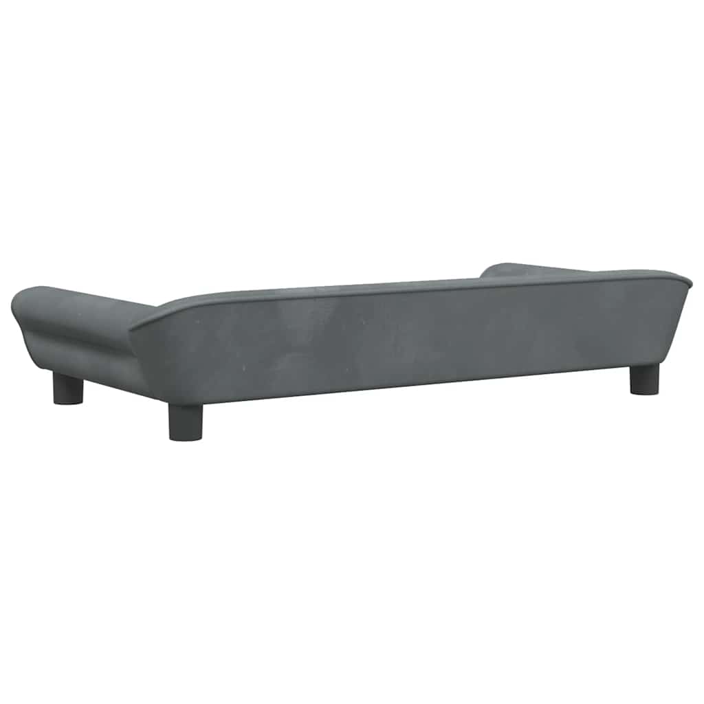Pelíšek pro psy tmavě šedý 100 x 50 x 21 cm samet